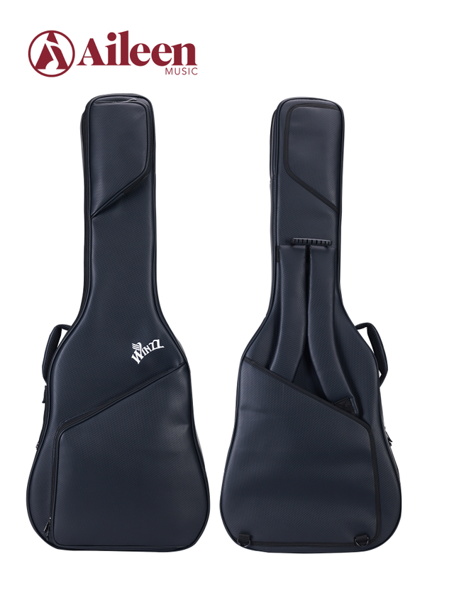 Acoustic Guitar Gig Bag 15mm PE Foam Padding Black PU Fabric Nylex Lining Large Pocket (BGW1718)
