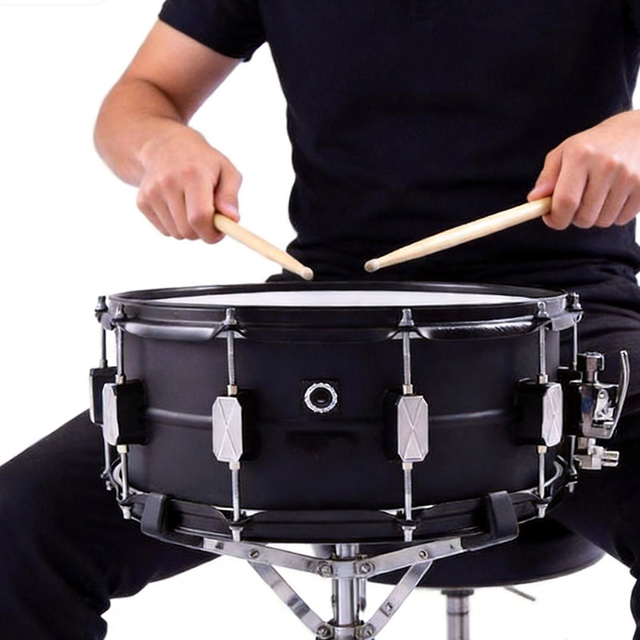 SN-LBB1 14''x5.5'' Aluminum Drum Shell Black Drum Circle Professional Snare Drum