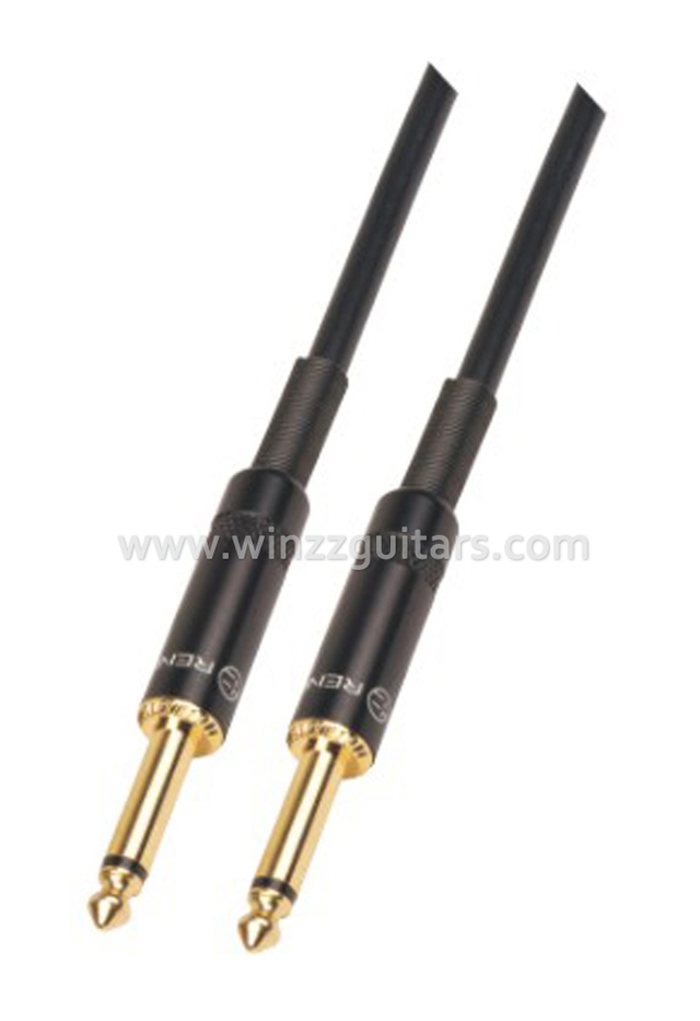 1/4"TS 6mm PVC Black 64*0.12 Spiral Guitar Cable(AL-G022)