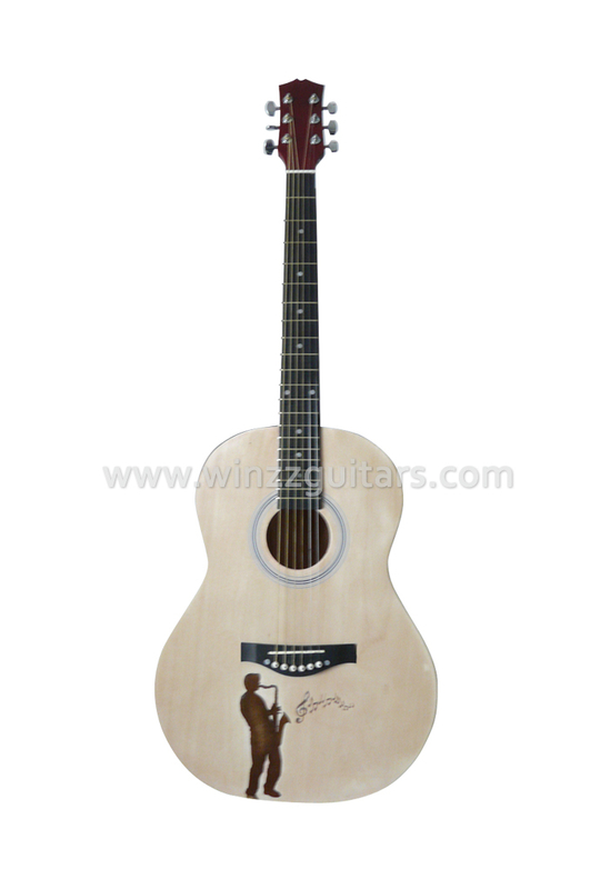 39" Laser Engraving Linden Plywood Top Acoustic Guitar (AF200-LE)