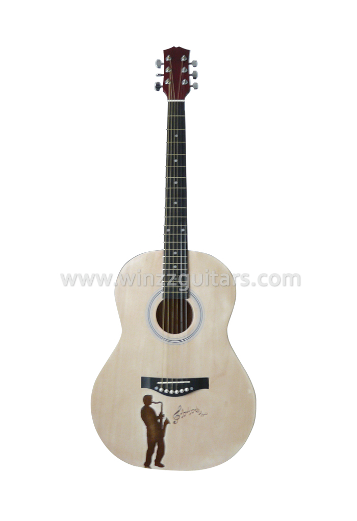 39" Laser Engraving Linden Plywood Top Acoustic Guitar (AF200-LE)
