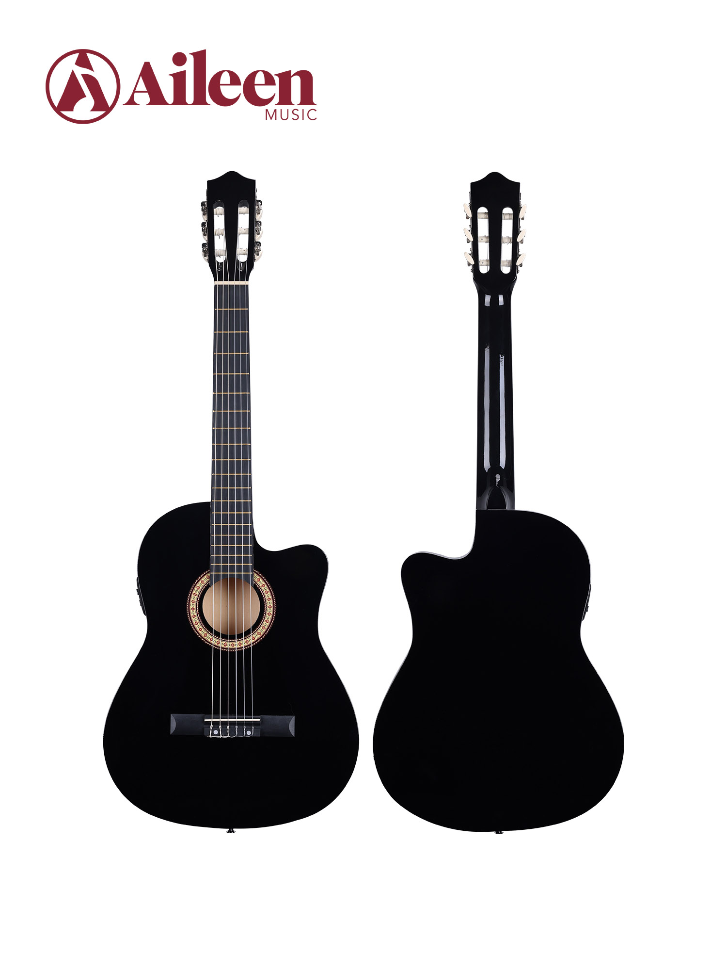 39" Cutaway Linden Plywood Thin Body Student Electric Acoustic Guitar (AC001ET)