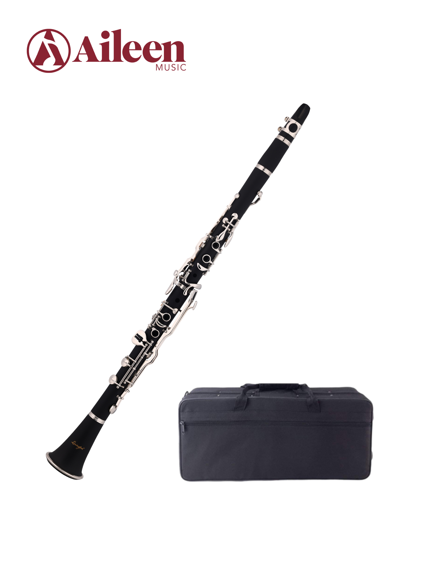18-Key Student Clarinet German System G Key – ABS Body, Wood Grain Finish, Nickel Keys (CL-D3118GN)