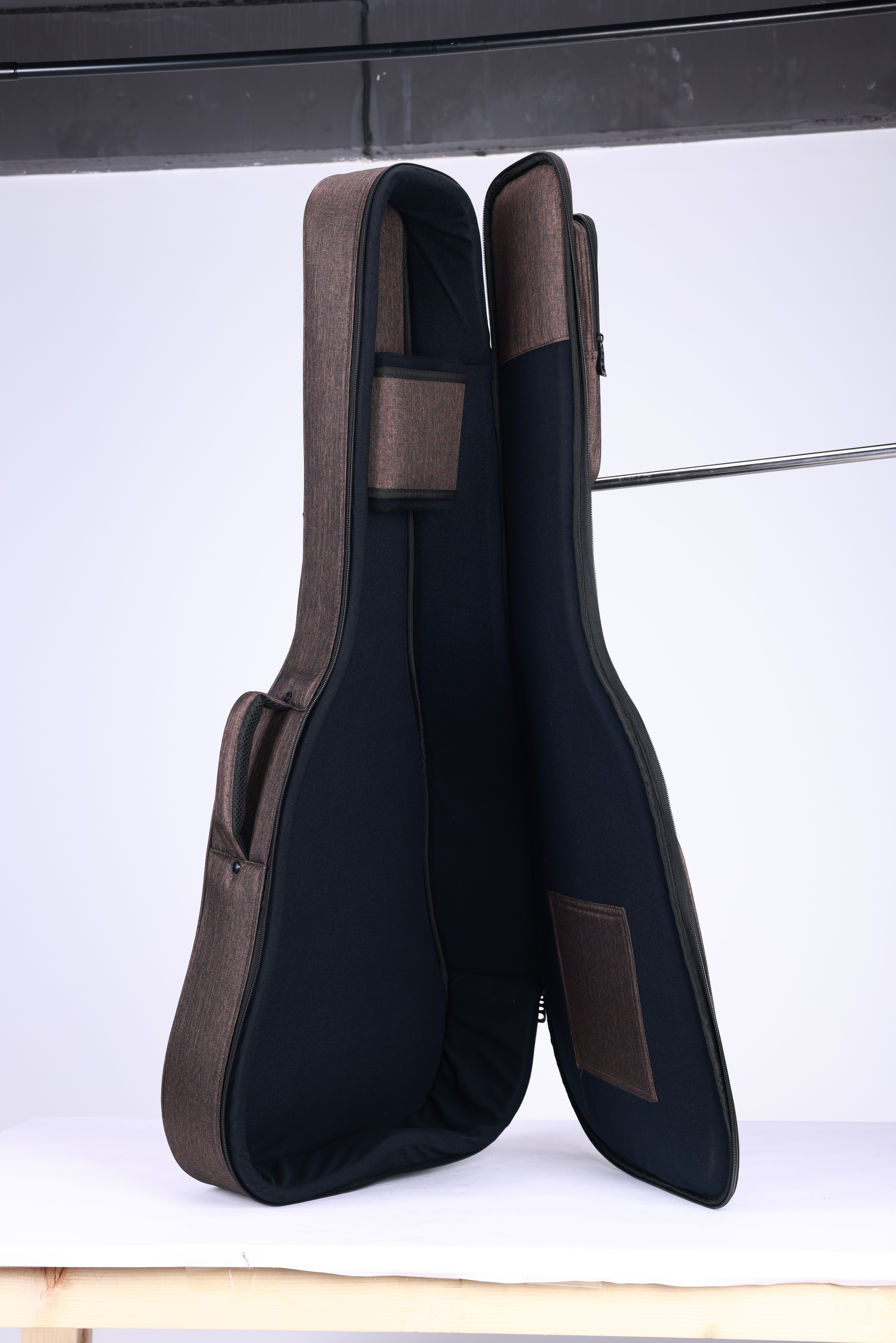 BGW5018 Factory Wholesale Brown Color 500D Snowflake Velvet Cloth Acoustic Guitar Bag