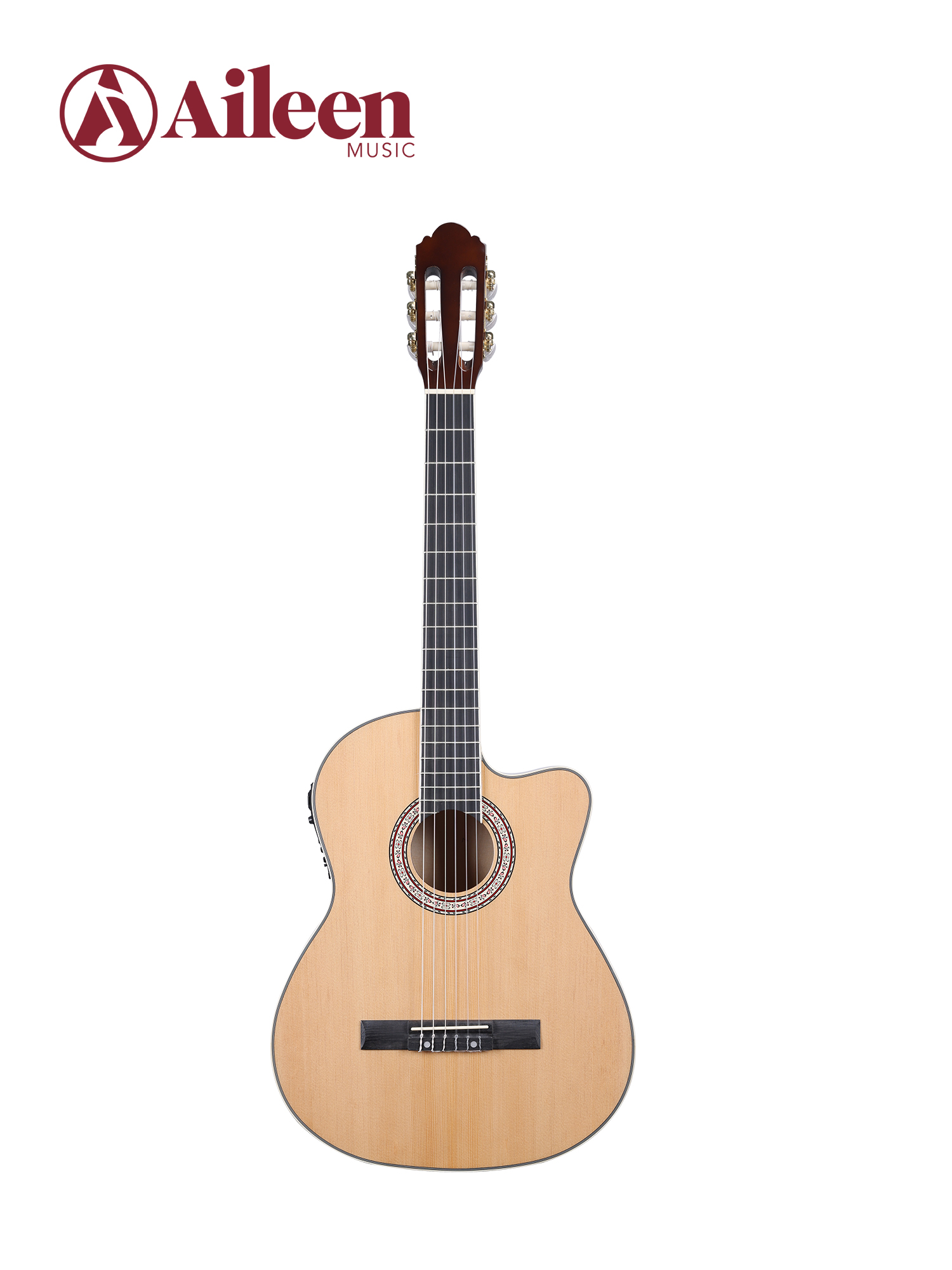 AC10ET New Thin Body 39" Cutaway Electric Acoustic Nylon Strings Guitar