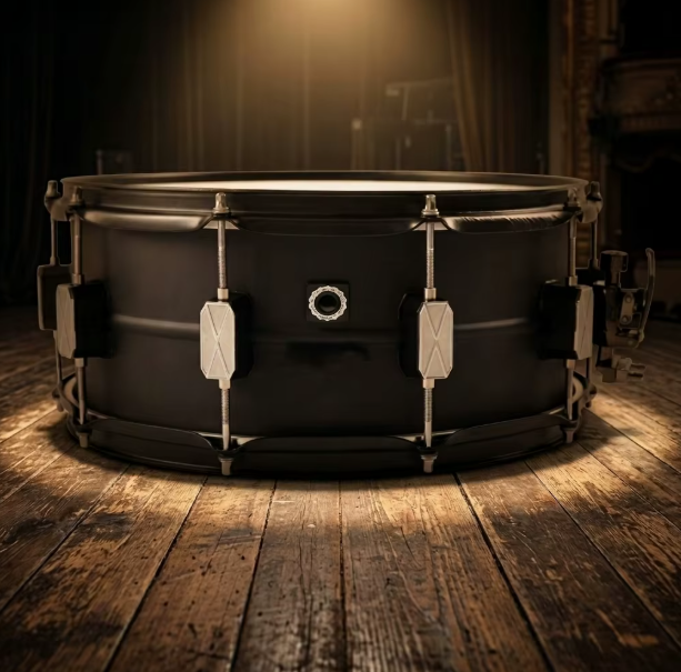 SN-LBB1 14''x5.5'' Aluminum Drum Shell Black Drum Circle Professional Snare Drum