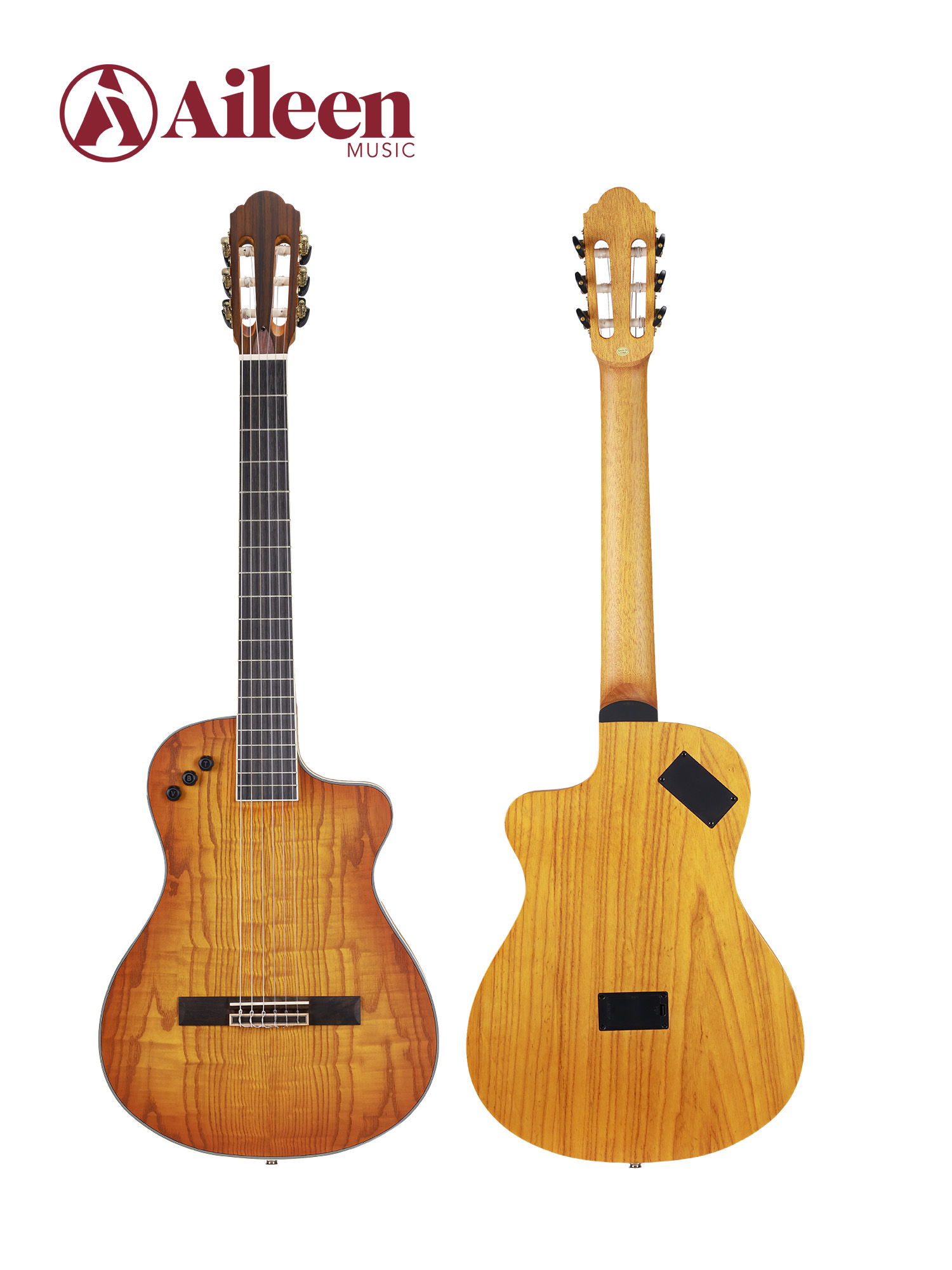 WCG166CE 39'' Thin Body Nylon Strings Ash Plywood Top Acoustic Electric Guitar
