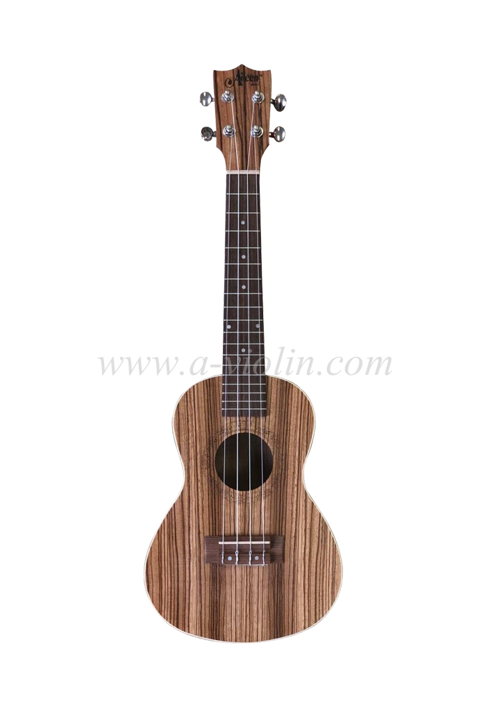 Many size Arched back zebrawood plywood ukulele (AU03LAB)