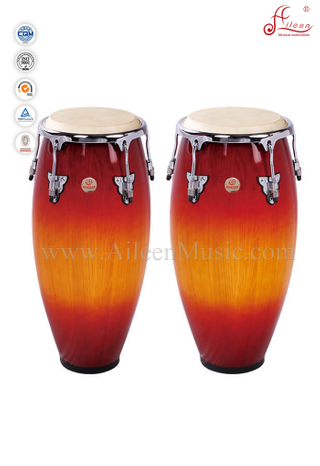 True Skin Cow Heads Wooden Conga Drum Latin Percussion (ACOC110RB)