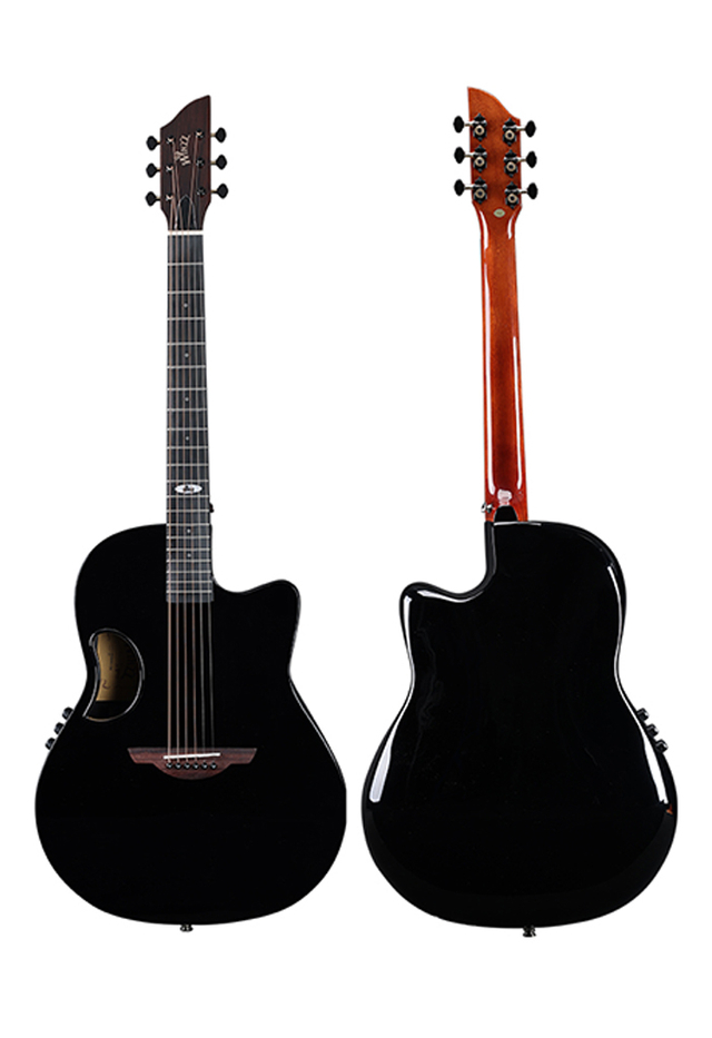 Winzz carbon material round back acoustic electric guitar-solid top(AFO300CE)