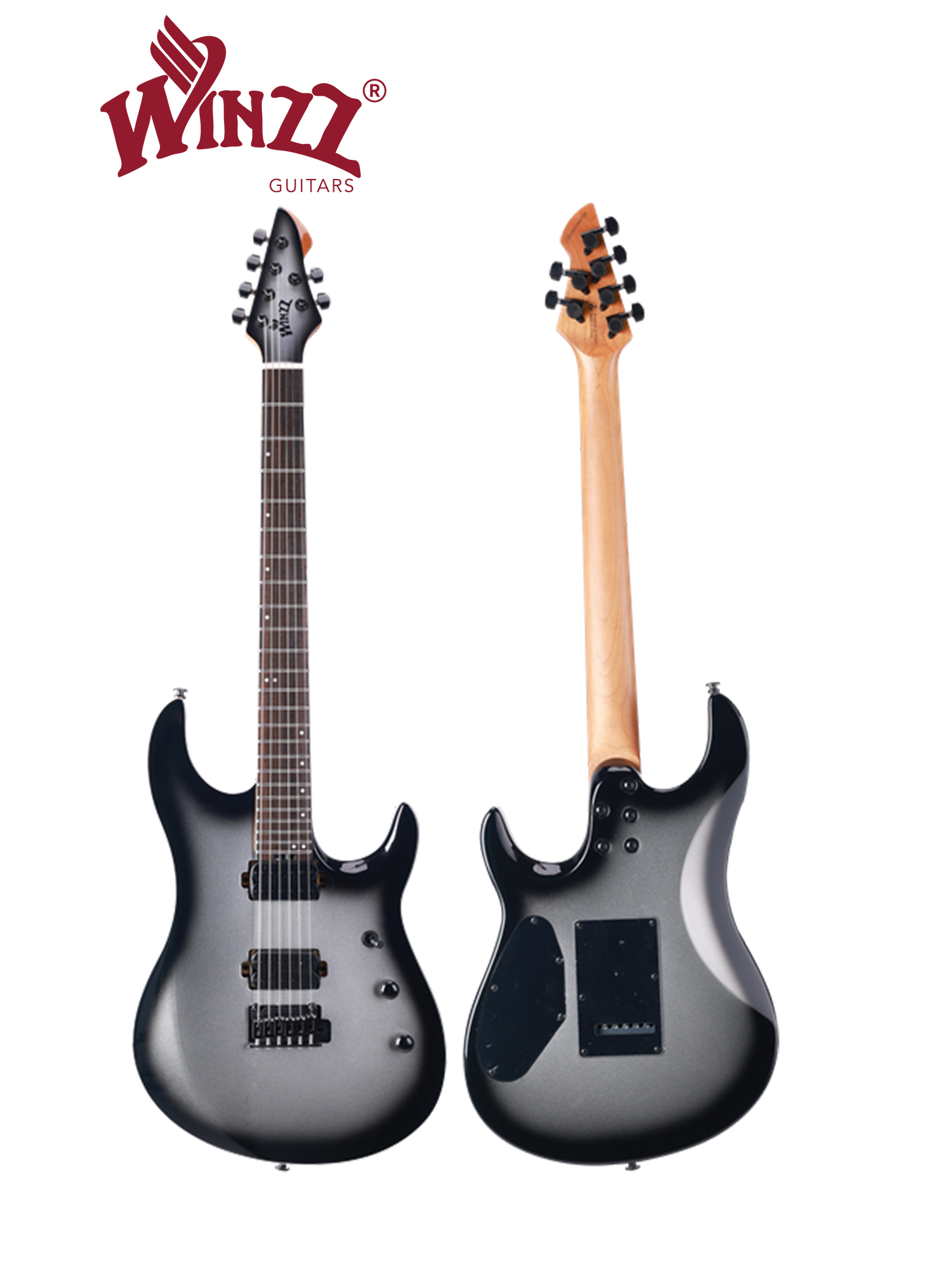 WINZZ Design Glossy Orbit Series 39" Electric Guitar WOS100-24 SS