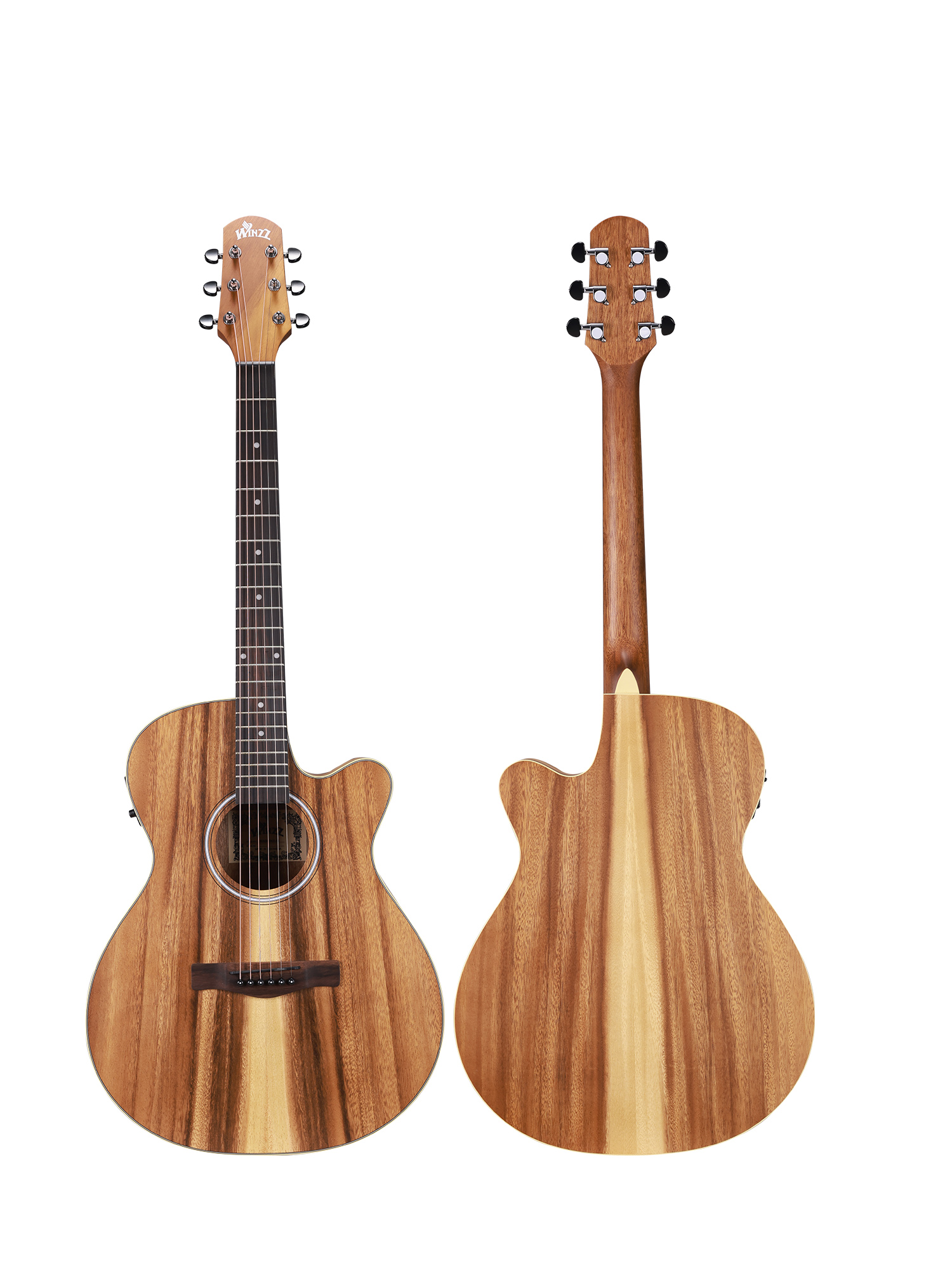 WAG603CE-40 Winzz Exotic Material 40" Cutaway Acoustic Electric Guitar Made in Indonesia