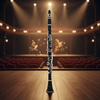 18-Key Student Clarinet German System G Key – ABS Body, Wood Grain Finish, Nickel Keys (CL-D3118GN)