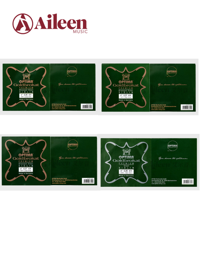 German LENZNER OPTIMA New Violin Strings – Gold-Plated Brass E String