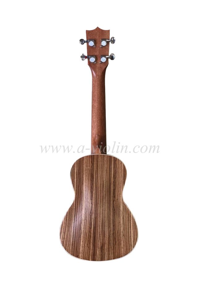 Many size Arched back zebrawood plywood ukulele (AU03LAB)