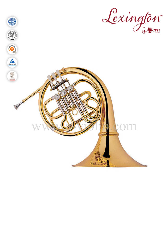 Standard Brass lacquered 3-Keys Single French Horn(FH7034G)