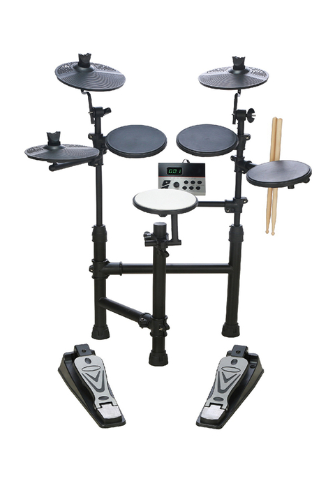 Practice 5-pc Drum Set with 3pcs Cymbals(AED50)