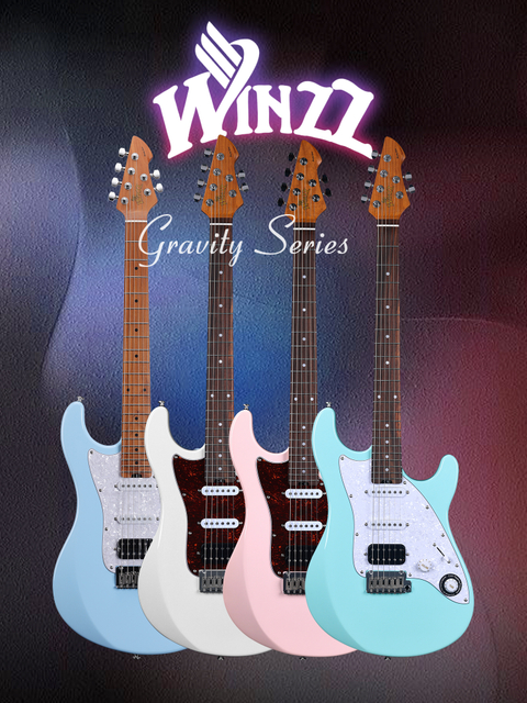 Winzz Gravity S Alder Body 4+2 Tuners Stringed Instruments Professional Electric Guitar