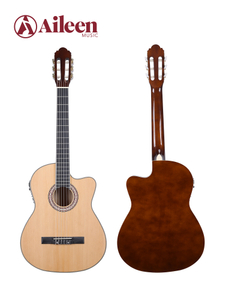 AC10ET New Thin Body 39" Cutaway Electric Acoustic Nylon Strings Guitar