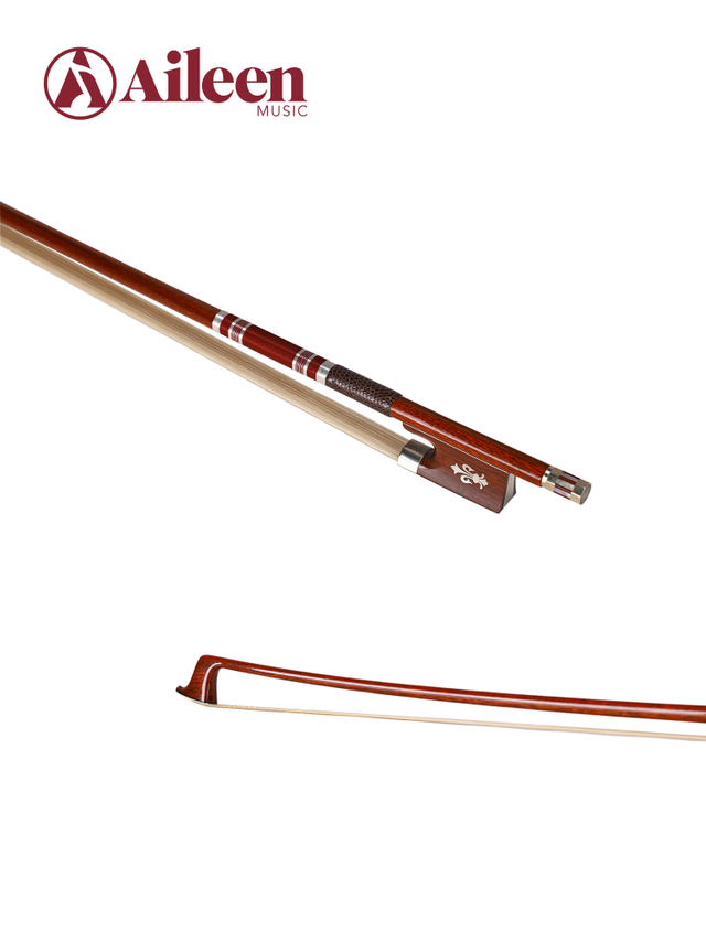 Premium Carbon Fiber Violin Bow Wood Grain Finish Hand Carved Snakewood Frog with Natural Horsehair (WV895CH-W)