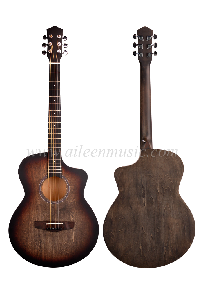 40 Inch Unique Stain Jf Cutaway Body with Hand Rubbed Finish Acoustic Guitar (AF01LC-J)