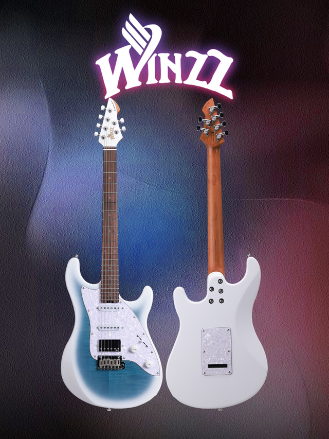 WINZZ Gravity Series Pro Electric Guitar – Okoume Body, Roasted Maple Neck, HSS Alnico V Pickups, 2-Point Tremolo Bridge (WGS150MF)