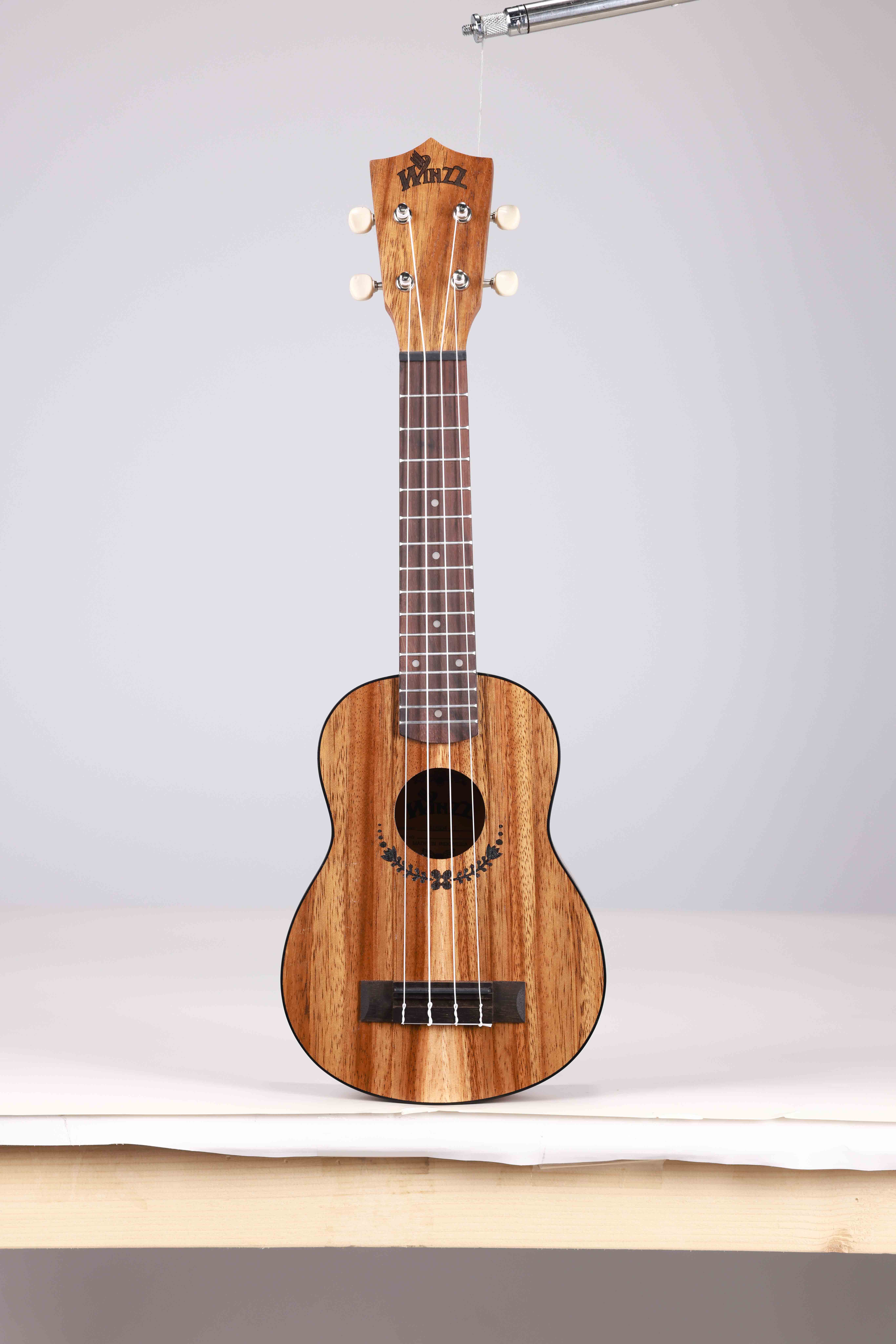 AU603-23 Winzz Quality Concert Koa (white Fiber) Plywood 23'' Ukulele Made in Indonesia