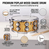 SD311M Professional 14" x 6.5" Wooden Snare Drum Poplar Shell Drum with Reinforcement Ring 