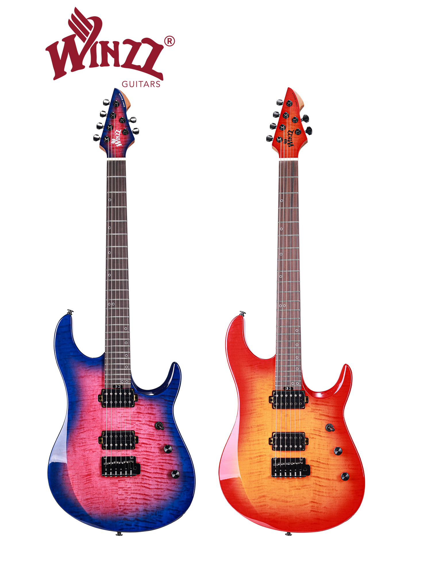 WOS150-24-MF WINZZ NEW Design Orbit Pro Series C+D Neck Profile 6 String Electric Guitar