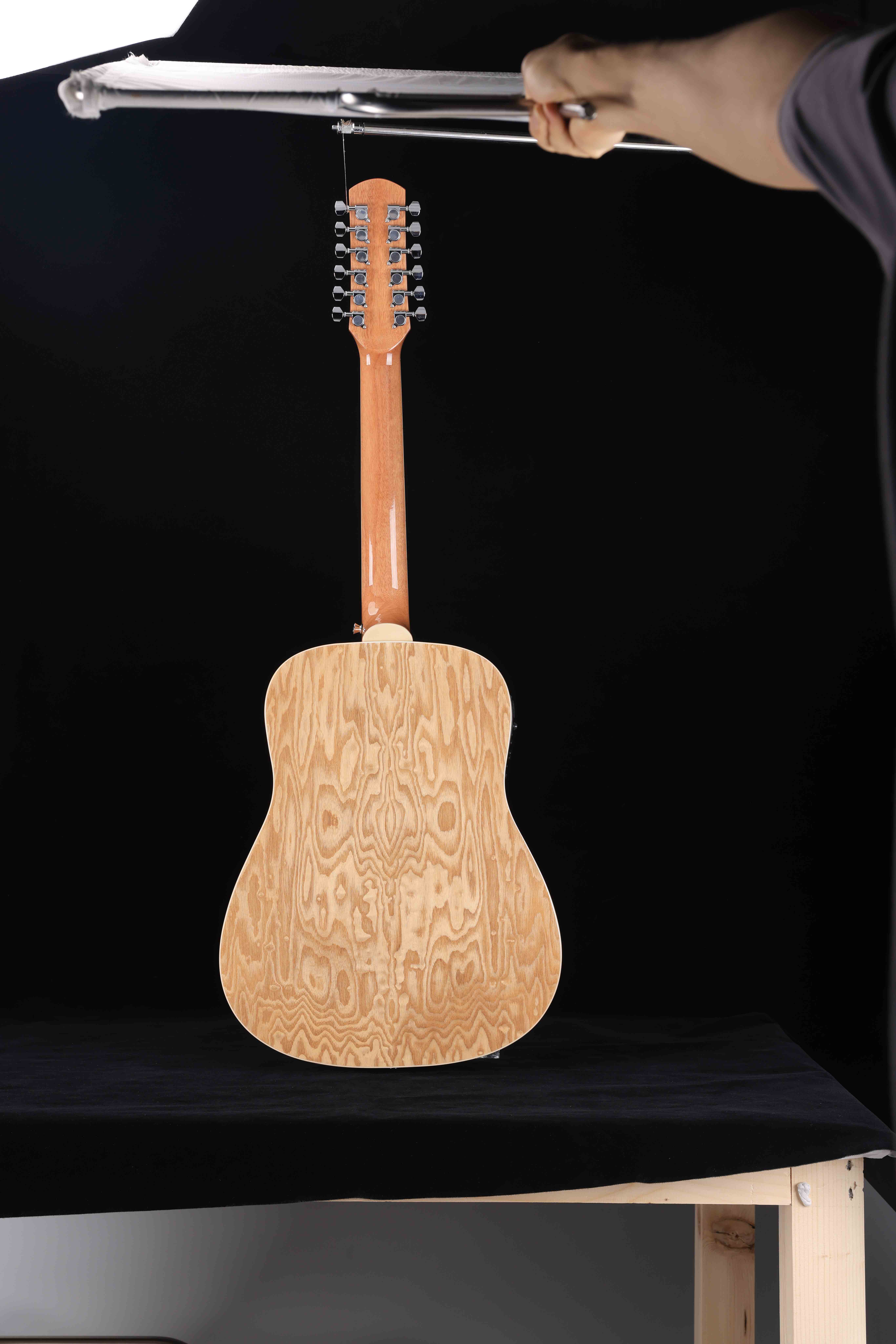AF55E-12 12 Strings Quilted Ash Plywood Top 44'' Acoustic Guitar 