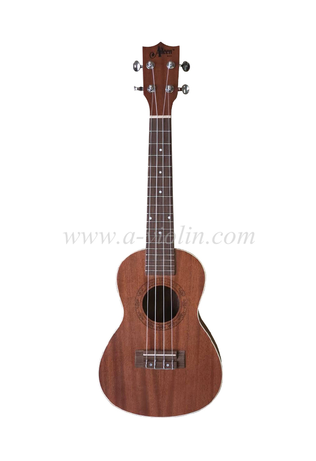 High quality and density man-made wood fingerborad and bridge Arched back ukulele (AU07LAB)